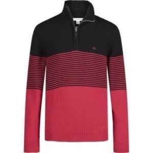 Calvin Klein red and black knit sweater 1/4 zip
